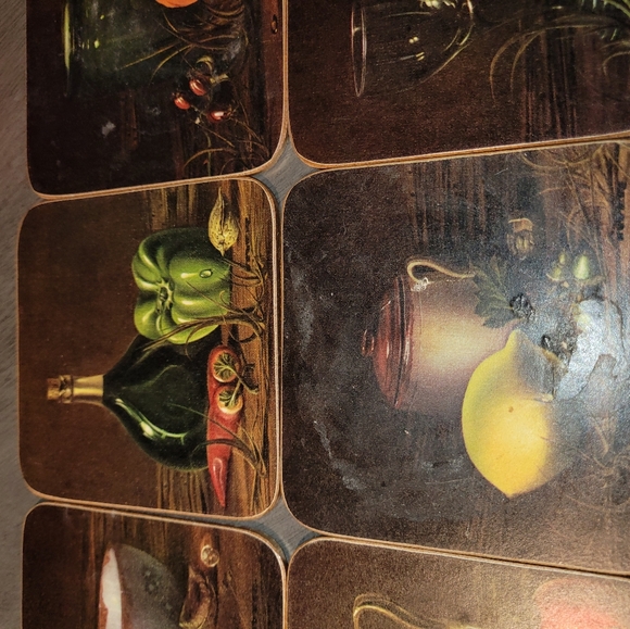 Pimpernel Coasters Cork Back Square Fruit Rustic Kitchen - Picture 5 of 9